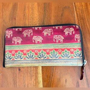 Global Elephant Pattern Card Wallet